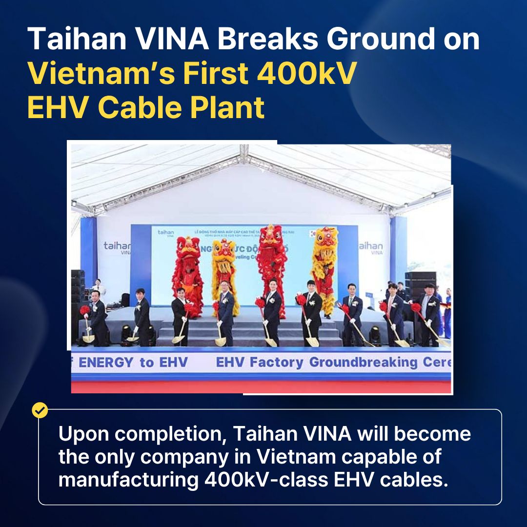 Groundbreaking of the Taihan Cable & Solution Ultra-High Voltage Power ...